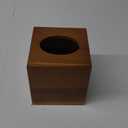 Acacia Wood Tissue Box Cover, Square Wooden Tissue Holder for Bathroom, Living Room, Dining Table, Decorative Cube Facial Tissue Box Cover, 5.3 x 5.3 x 5.9 inches