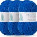 Marshmallow Yarn 3PCS 3.5oz Soft Chenille Yarn for Amigurumi Baby Blanket Yarn: No Shedding Soft Easy to Knitting and Crocheting Bulky 5# Yarn 3 Skeins of 100g (Princess Blue)