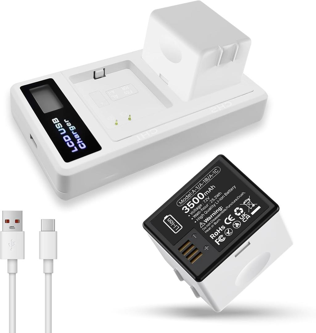 [3500mAh] 2 Packs Battery for Arlo Pro/Arlo Pro 2 with Charger, 2025 New Upgrade Higher Capacity 0 Cycle Battery Replacement for Camera VMA4400 A-1 A-1B A-1C