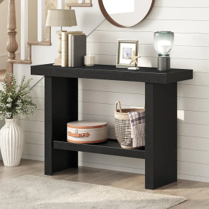 Console Table, 39.4'' Black Entryway Table for Hallway, Narrow Sofa Table Behind The Couch, Modern Foyer Tables for Entrance, Living Room, Corridor, Easy Assembly, Black CTHB16801