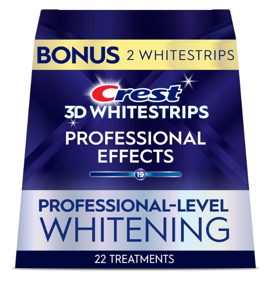 Crest 3D Whitestrips Professional Effects – Teeth Whitening Kit, 22 Treatments (20 + 2 Bonus), Each with 1 Upper/1Lower, 44 Strips – Crest 3DWhite Teeth Whitening Strips