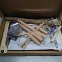 PINVNBY Bird Playground Birdcage Playstand Pet Bird Perch Platform Stand Parrot Play Gym Parakeet Cage Decor Budgie Perch Stand with Feeder Seed Cups Ladder Chew Toys for Small Animals Parrot Parakeet