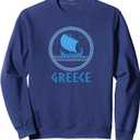 Greece Souvenirs Ancient Greek Ship Graphic Sweatshirt Large
