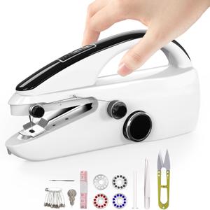 Handheld Sewing Machine, Two dear, Mini sewing machine ,Easy to Use and Fast Stitch Suitable for Clothes, Fabrics, DIY Home Travel Electric Handheld Sewing Machine, Black