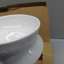 LoeJan Elevated Cat Food Bowl, 5 Oz Ceramic Raised and Tilted Water Bowl, Anti Vomiting and Protect Pets' Spines Dishes for Small Dog, Fat Faced Cat, Kitten (White, 2 Pack)