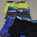 Hanes Moves Underwear, Anti-Chafe Boxer Briefs for Boys, 6-Pack (Small, Black/Blue/Lime- Regular Leg)
