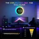 EASYERA 10" Large Digital Wall Clock with Remote Control, Music Sync RGB Atmosphere Light, Low-Reflectivity, Temperature, LED Display, Dual Alarms, BT Sync, Auto DST for Bedroom and Classroom
