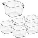 Ravinte 6 Pack Drawer Organizer - 3" X 3" Plastic Storage Bins, Acrylic Organizers with Non-Slip Pads Clear Desk Storage Tray for Makeup, Jewelries, Kitchen Utensils, Bathroom and Office