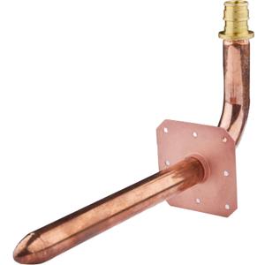 EFIELD Pex-A Expansion F1960 Copper Stub Out Elbow with Wall Flange, 1/2", 8 Inch Length,(STUB006)