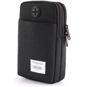 Cell Phone Purse Waist Pack Bag Travel Crossbody Bag Wristband Sport Armband Wallet with Removable Shoulder Strap (Black)