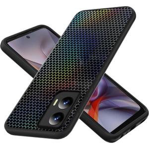 jioeuinly Case Compatible for Motorola Moto G Stylus 5G 2025 Phone Case Cover TPU Soft Silicone 3D Colorful Laser Reflection Black
