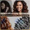 Upgraded Large Diffuser Attachment for Dyson Airwrap Styler HS01/HS05/HS08 - Converts to Hair Dryer, Fast Drying Wave & Curly & Thick, Heat Resistant Nylon Fiber Nozzle Attachments (Grey) (Black)