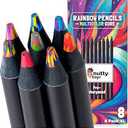 Nutty Toys Jumbo Rainbow Pencils 8 Presharpened Multicolored Pencils, Top Boy & Girl Easter Basket Stuffer Essentials, Best Goodie Bag & Colored Crayon Gift Idea 2026, Cool Art Supplies for Kids