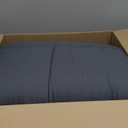 HIG 3pc Grey Queen Size Comforter Set - All Season Reversible Down Alternative Comforter with Two Shams - Quilted Duvet Insert with Corner Tabs - Box Stitched Blanket - Breathable, Soft (Dark Gray/Light Gray)