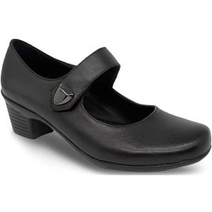 Hodrmios Women’s Low Heel Pumps, Comfortable Slip-Ons Casual Work Office Round Toe Dressy Shoes Black 8