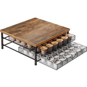 Coffee Pod Holder for K Cup Holder Drawer, 72 Capacity Coffee Pod Organizer K Cup Storage 2 Tier Pods Drawer Organizer Sliding Baskets for Coffee Station Counter, Black