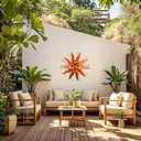 Outdoor Metal Wall Art Metal Sun Wall Art Decor 26 inch Large Outdoor Wall Art Hanging Decoration for Graden 3D Sun Face for Living Room Garden Yard Patio(Thread)