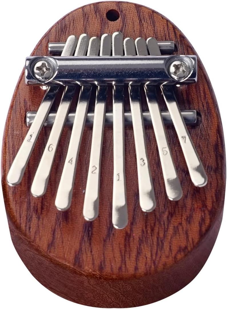8 Key Mini Kalimba Thumb Piano Solid Wood Finger Piano Portable Marimba with Lanyard, Gift for Kids Adults Beginners
