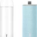 Glass Water Bottles 32 oz, LOOFORE 1 liter Glass Drinking Bottles with Lids, Large Reusable Borosilicate Glass Water Bottle for School Home Office Travel Sport Yoga Gym, 1 Pack (Light Blue, 32 Ounces)