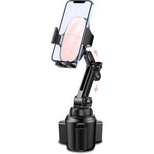 Miracase Universal Cup Phone Holder for Car, [Upgraded Version] Adjustable Long Neck Car Cup Holder Phone Mount Cradle Friendly Compatible with iPhone Samsung Google and All Smartphones, Pink
