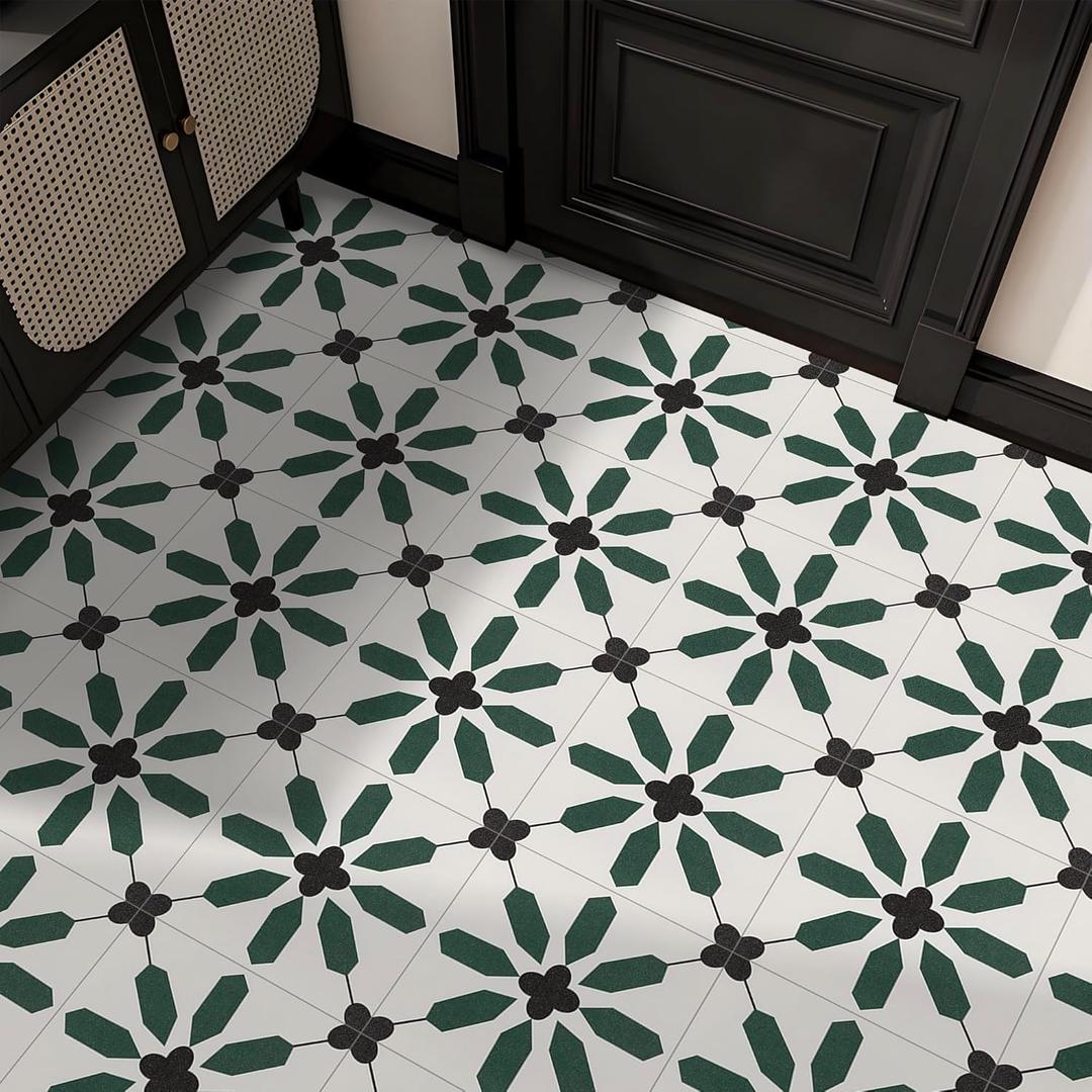 Alow Peel and Stick Flooring, Peel and Stick Floor Tile Waterproof,Flower Self-Adhesive Vinyl Flooring Suit for Bathroom,Kitchen, Bedroom, Office, RV and Living Room(11.8x11.8in,10pcs) (Star)