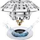 AzWzz Universal Tub Stopper Bathtub Drain Plug, Pop Up Tub Drain Hair Catcher, Drain Cover with Strainer, for 1-3/8 to 2in Bath Drain Hole