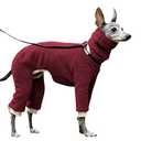 Esobo Fashion Winter Dog Warm Coat Jacket Four-Legged Neck Warm Pet Sweaters for X-Small Dogs, Burgundy Red
