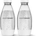 sodastream 0.5L Twin Pack Dishwasher Safe Slim Bottle (White)