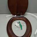 Wood Toilet Seat with Zinc Alloy Hinges (Elongated, Walnut)