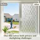 Privacy Window Film Day & Night, Static Cling Frosted Glass Window Film, 99% UV Blocking, No Glue Removable Window Covering for Bathroom Bedroom Kitchen Office (23.6 x 78.7 in)