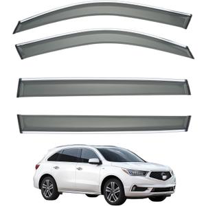 Yakitoko Window Visors Vent Sun Shade Rain Guards for Acura MDX 2014-2020 Chrome Trim 4PCS