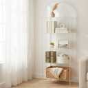 Beeveer 5-Tier Acrylic Clear Arched Bookcase 11.8" D x 23.64" W x 65.7" H