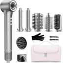 9 in 1 Hair Dryer Brush Kits,Professional 1200W Powerful Hot Air Styler Dryer with Case,110,000 RPM Auto Wrap Air Curler Travel Hair Crimper for Fast Drying/Straightening/Styling/Volumizing/Frizz-Free