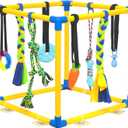 Puppy Play Gym with 8 Hanging Toys for Teething &Chewing, Interactive Activity Center for Small Dogs to Relieve Boredom & Anxiety, Indoor Enrichment Toys to Keep Them Busy (Square)