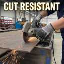 Impact Protection Gloves,Level5 Cut Resistant Work Gloves,Nitrile Coated Heavy Duty Work Gloves, Anti Vibration Gloves For Men,Women (1Pair,Small)