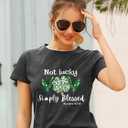 St Patricks Day T-Shirt Women Lucky Four Leaf Clover Shirts Irish Shamrock Holiday Tee Tops (Large, Grey)