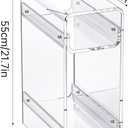 Clear Acrylic Side Table, Narrow Nightstand Bedside Table for Bedroom, Skinny Small End Table (Clear, 8.7'' x 15.7'' x 21.7")