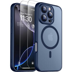 SPIDERCASE Only for iPhone 16 Pro Case, Magnetic Phone Case Just Compatible with iPhone 16 Pro 6.3, Blue/Clear