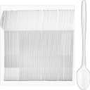 Potchen 100 Pcs Extra Long Spoons for Ice Cream Floats Plastic Sundae Spoons Bulk 8 Inch Long Handle Spoon Heavy Duty for Ice Cream Milkshakes Tea Cocktails Root Beer Float and Tall Beverages (Clear)