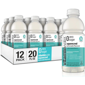 vitaminwater Zero Sugar Squeezed Lemonade Nutrient Enhanced Flavored Water Beverage, 20 fl oz Bottles, 12 pack (BBD-04/13/26)