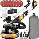 Dustless Drywall Sander with Auto Vacuum Dust Collector, 780W Foldable Electric Wall Sander, 26FT Power Cord, 7 Variable Speed 900-1800RPM, LED Light for Popcorn Ceiling, Interior Walls, Plaster