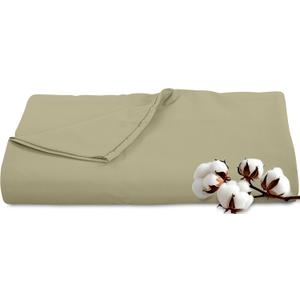 Royale Linens 300 Thread Count 100% Long Staple Combed Cotton Flat Sheet - Super Soft - Top Sheets - Queen Flat Sheet Sold Separately - Breathable, Cool & Crisp Percale Sheets Only (Queen, Sage Green)