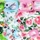 wegreeco Luxury Washable Reusable Dog Diapers (Stylish Pattern) - Female Dog Diapers, Doggie Diapers, 3 Pack (Floral, Small)