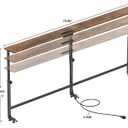 Faesun 70.9 Inch Behind Couch Table, 24"-32" Adjustable Height Range, Behind The Couch Table with Outlet, Adjustable Console Table, Narrow Long Sofa Table, for Living Room, Rustic Brown, 70.9"W x 5.9"D