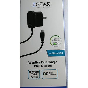 ZGEAR Adaptive Fast Charge Wall Charger For Micro USB