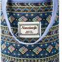 Women Tote Bag,Small Jute Casual Tote's Handbag Embroidered Personalized Bucket Bag,Reusable Grocery Shopping Bags (Blue)