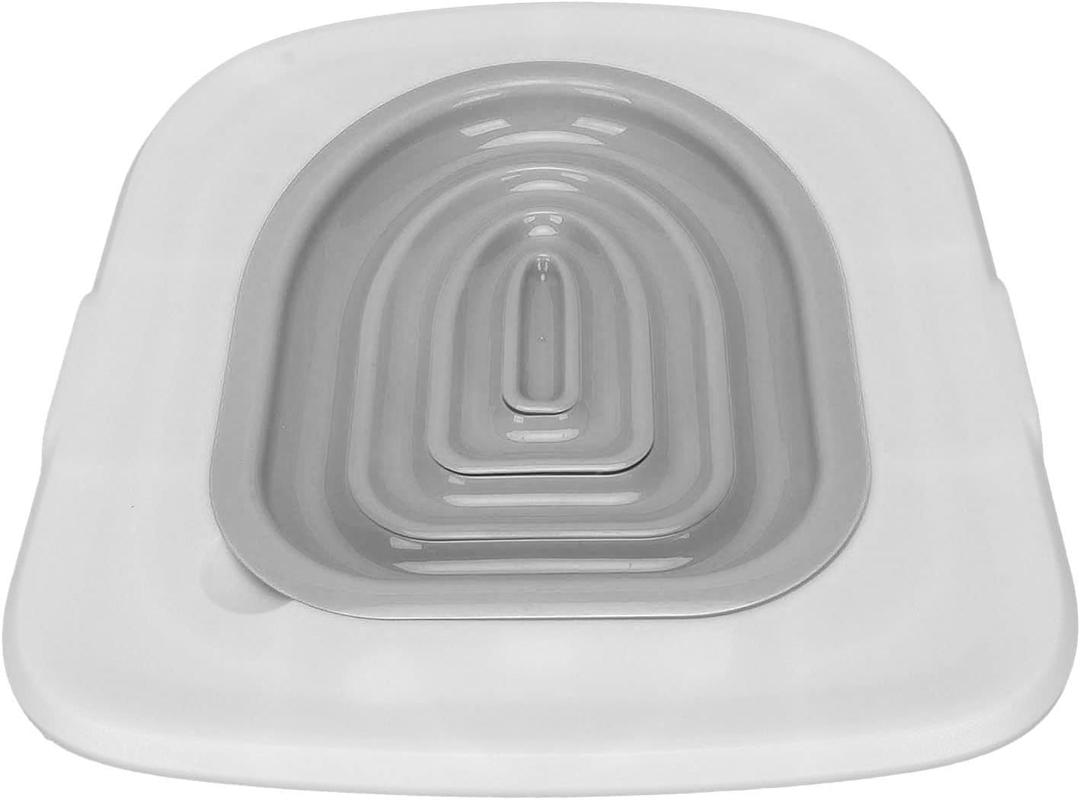 Cat Toilet Trainer Kit - Universal Reusable Cat Toilet for Pet Cleaning (White Tray, 1 Gray Inner Support)