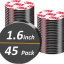 45Pack,1.6 inch Big Round Magnets Dots, Precut Flexible Circle Magnetic Tapes with Adhesive Backing for Whiteboard, Fridge, Crafts,Organization
