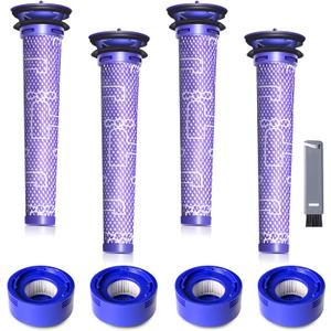 Vacuum Filter Replacement Kit for Dyson V7, V8 Animal, V8 Absolute & SV10 Cordless Vacuum Cleaners, Replaces Part # 965661-01 & 967478-01 (8P)