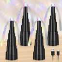 Fly Fans for Tables, Rechargeable Fly Fan for Outdoor Table, Food Fan Table Top with Colorful Light, Fly Spinner for Home Party Picnic, Restaurant, Camping